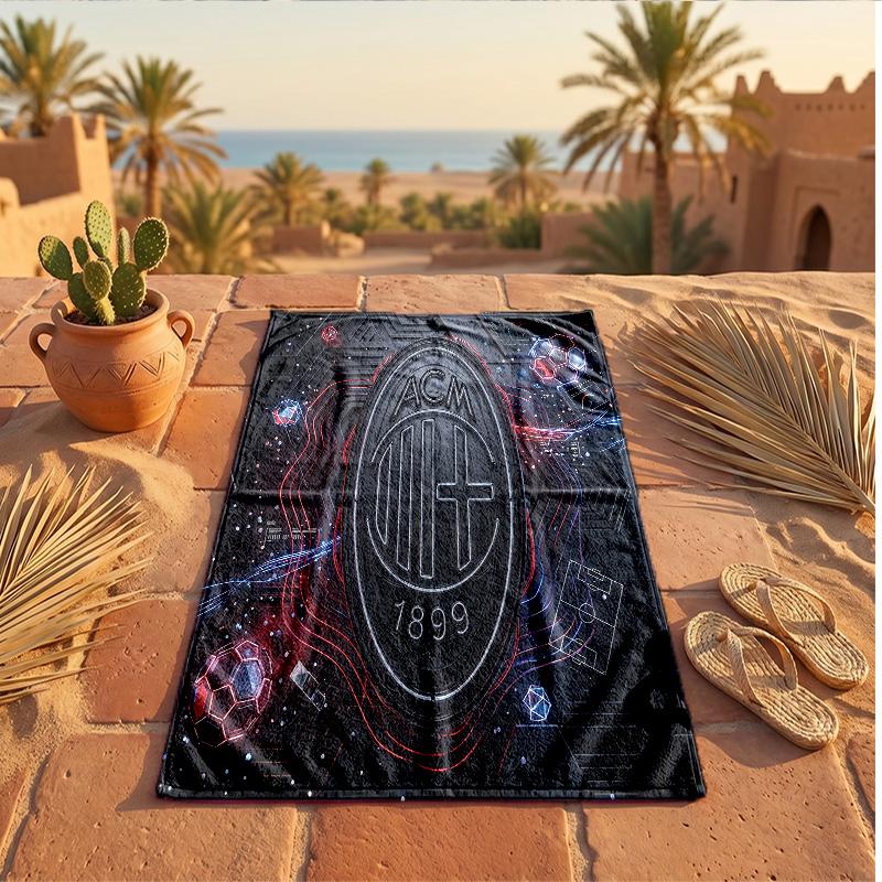 Toalla de Playa de Microfibra con Estampado AC Milan Secado Rápido Absorbente Toalla Grande para Playa Natación Viajes