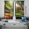 Set Of 2 Garden Curtain Keukenhof Colorful Tulip Flowers Trees Foliage Spring Season Bedroom Living Room For Area Made Polyester