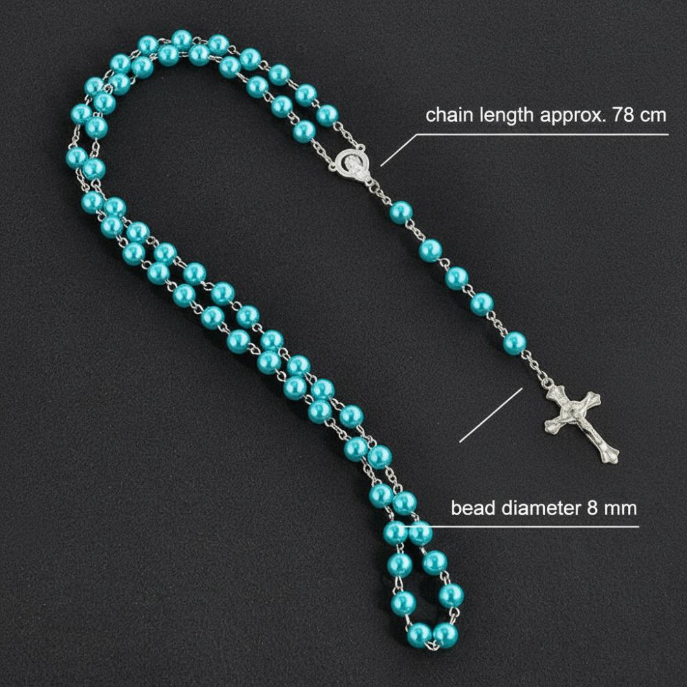 Handgefertigte Perlen Rosenkranzperlen Anhängerkette Vintage Stil Religiöse Anhänger Christlicher Schmuck