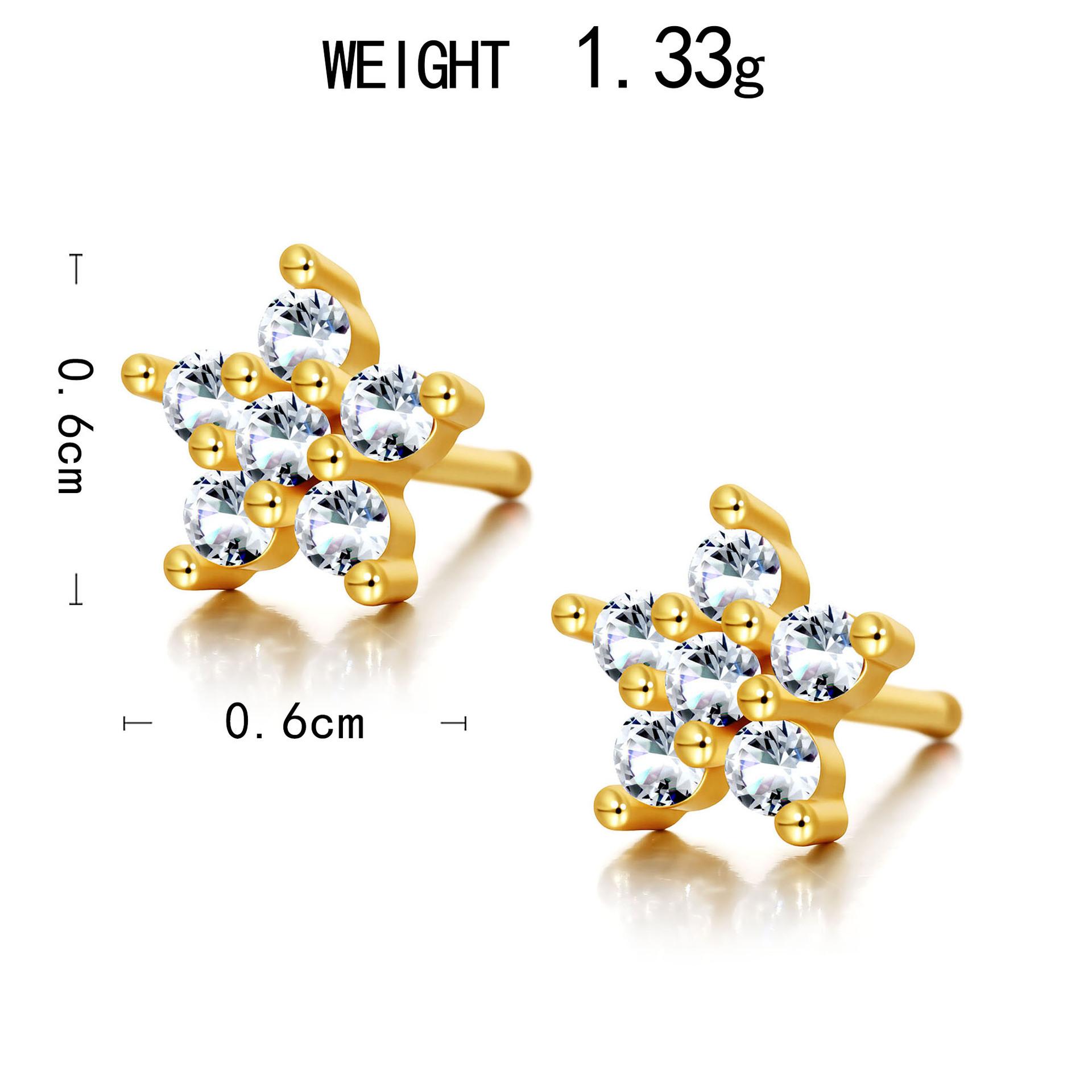 

Fashion Copper Earrings, Light Luxury Zircon Star Bow Stud Earrings, Dopamine Jewelry.