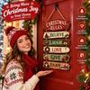 2D Flat 2D Wooden Door Sign Christmas Rules Xmas Hanging Ornament  Holiday Gift