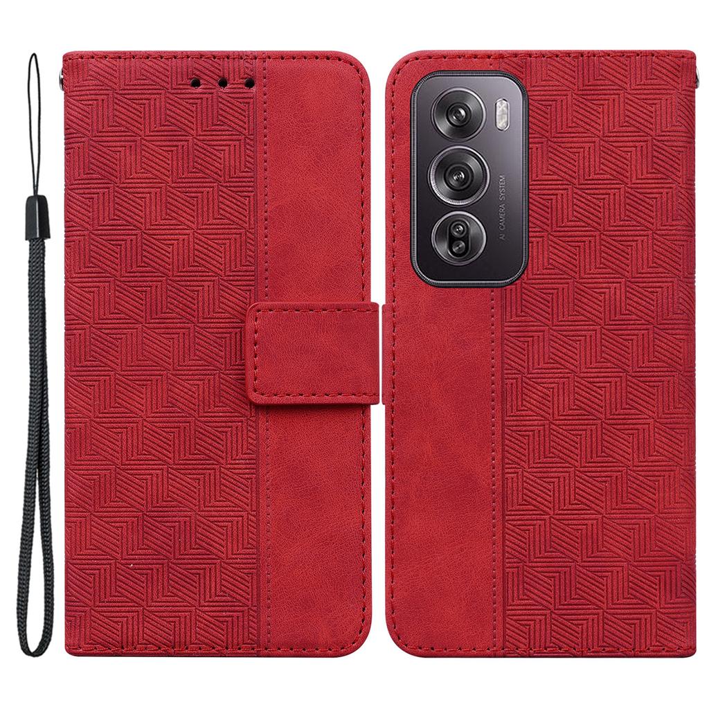 For Oppo Reno12 Pro 5G (Global) Phone Case Geometry Pattern Leather Wallet Cover