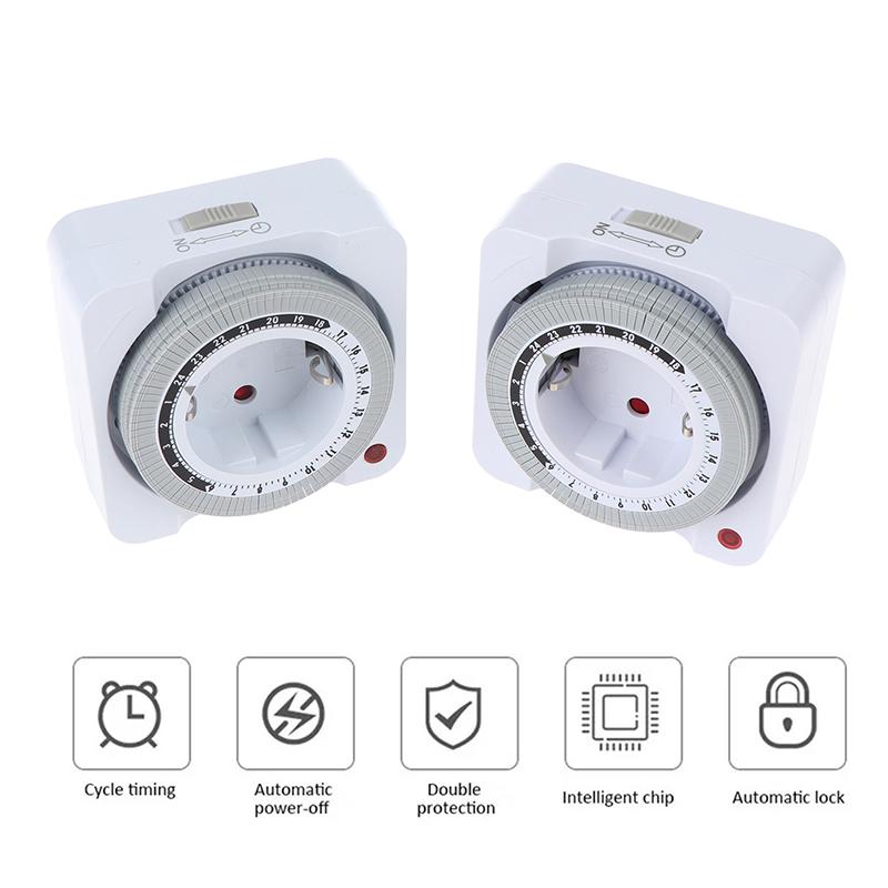 24-Stunden Mechanischer Timer Intelligenter Countdown Automatische Abschaltung Steckdosen-Timer EU-Stecker Für den Innenbereich