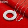 925 Sterling Silver Simple Mesh Circular Necklace - Stylish Evening Jewelry