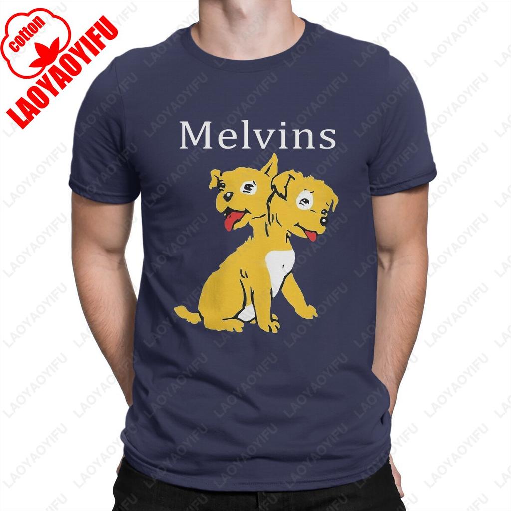 Men TShirts Music Vintage Pure Cotton Tees Short Sleeve Melvins T Shirts O Neck Fashion Shortsleev Summer Classic Style Tshirt
