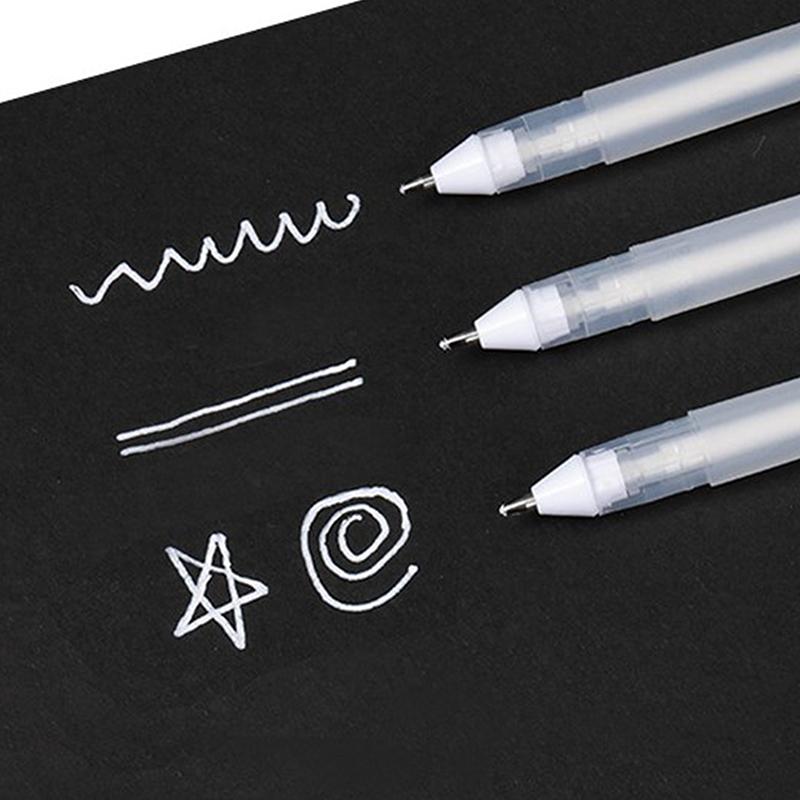 1/3Pcs 0.8Mm Oily White Marker Pen Graffiti Pens Waterproof Permanent Gel Pencil