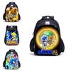 Sonic Waterproof Student Backpack With Large Capacity For Kids Outdoor Travel