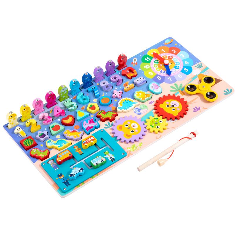 Kids' Educational Montessori Logarithmic Board: Early Learning Toy for Number Recognition & Fishing Game