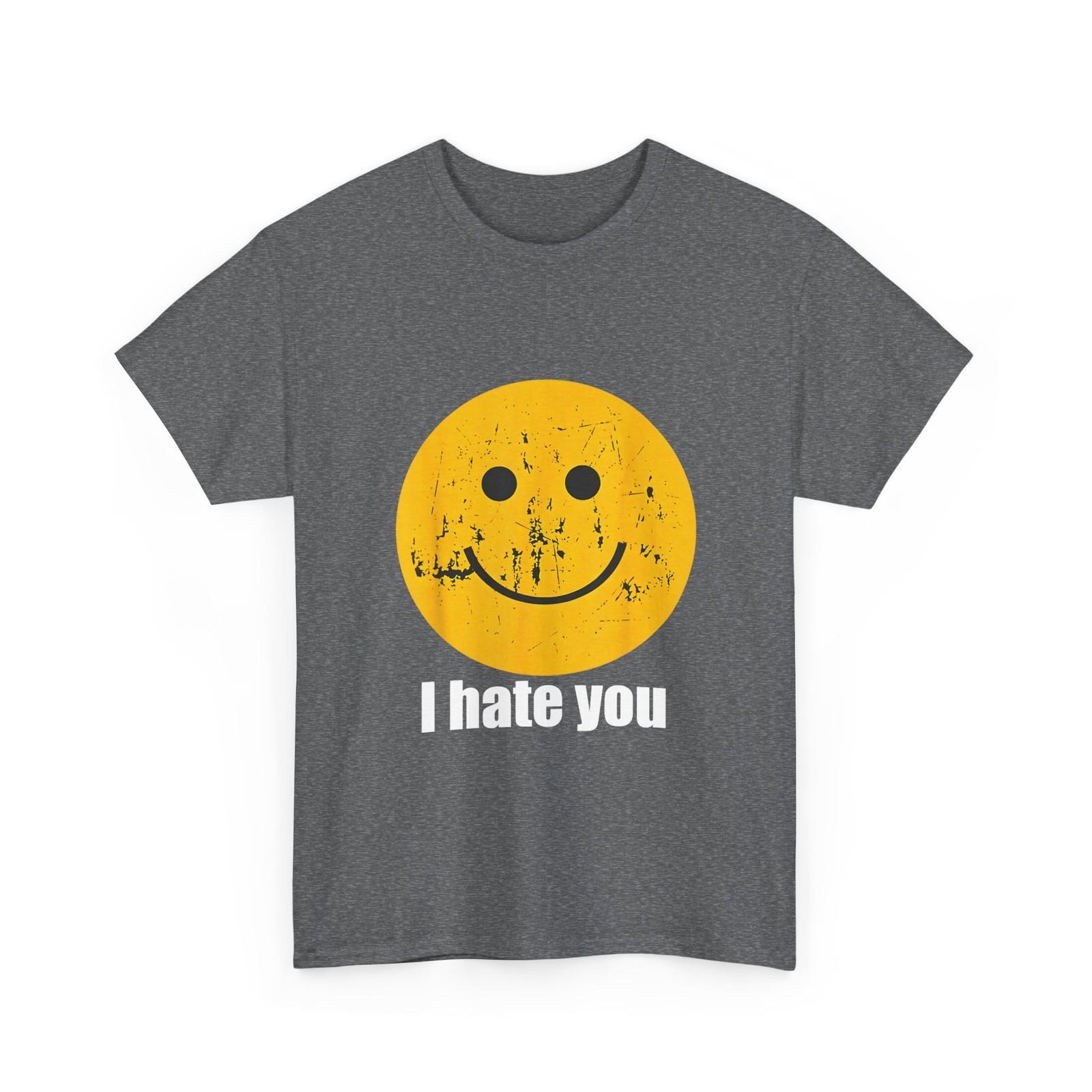 I Hate You Yellow Smile Face Shirt, Happy Smile Face Vintage Shirt L