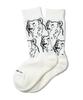[go Slow Caravan] Pile Jacquard Crew Socks, White, L