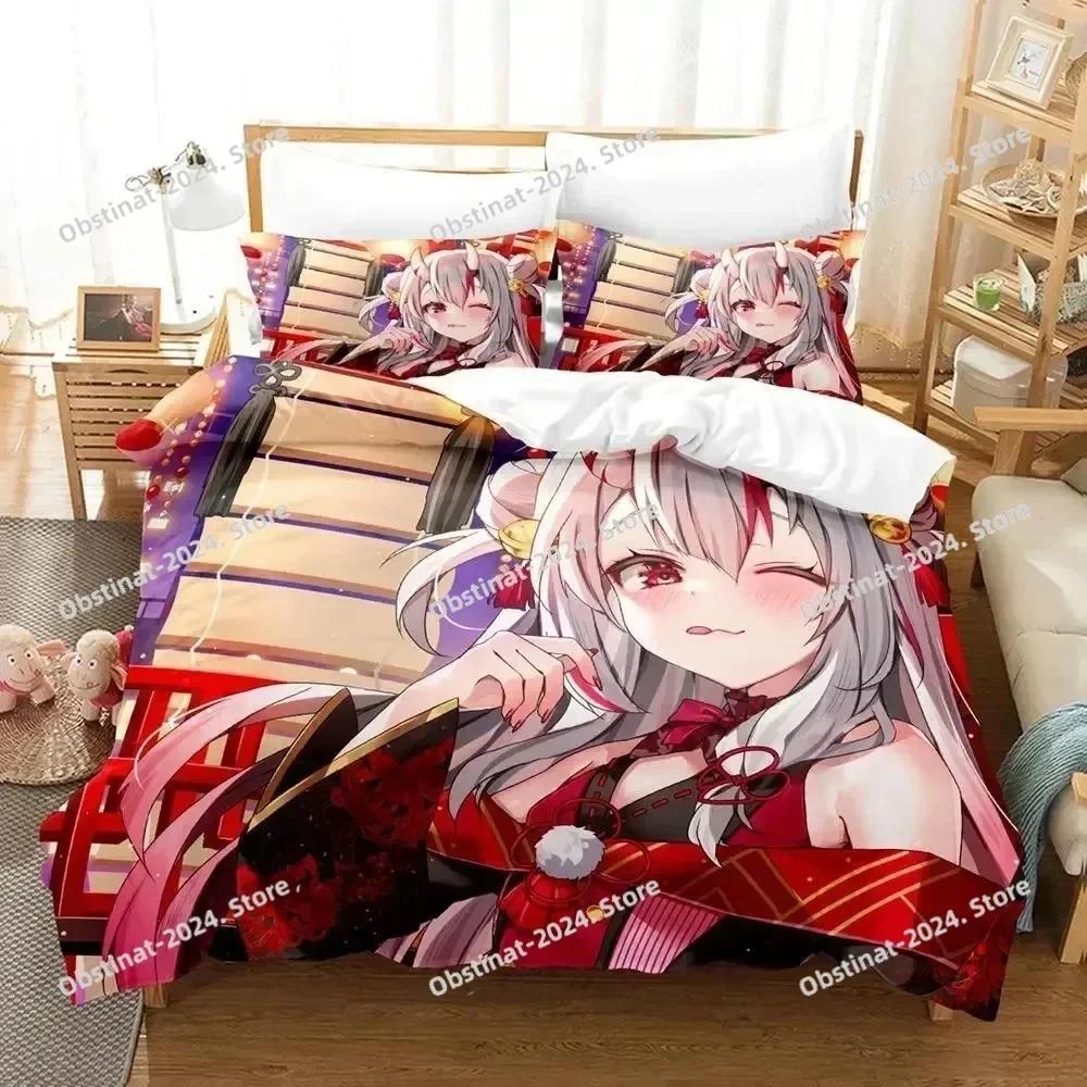 Set Biancheria da Letto Anime Nakiri Ayame Stampa 3D Copripiumino Set Letto Coperta Federa Piumone king Queen Size Ragazzi Adulto