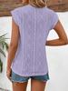 2025 Summer Women's Jacquard Round Neck Short Sleeve Loose T-shirt Vest