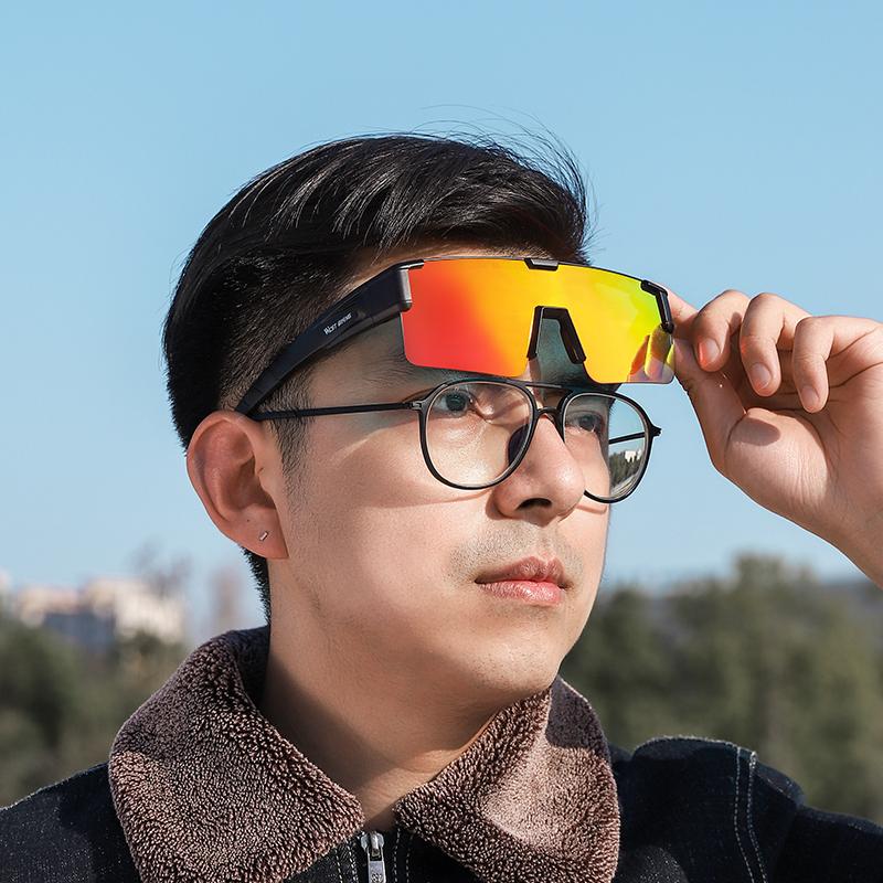 Photochromic Cycling Glasses Fit Over Myopic Sunglasses UV 400 Polarized Fishing Bike Goggles Cool Aesthetic Eyewear