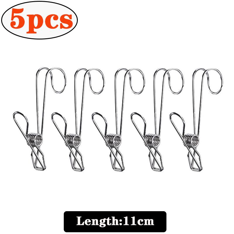 Stainless Steel Clothes Pegs Laundry Storage Clip Hooks Photo Clip Bathroom Clothespins Towel Clip Kitchen Organizer Holder Rack