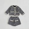 Cuddly 80cm Duffle Check Romper Cute Everyday Princess Duffle [Key Shop] Set, Gingham, White, Black, Cotton, Kids' Clothing, Wear, Stylish, Spring,