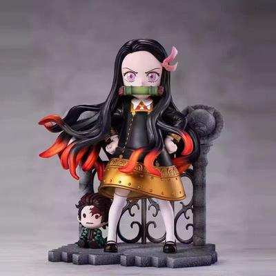 14cm Spy Family Anya Cos Kamado Nezuko Academy Dress Demon Slayer Kawaii Model Anime Figures Garage Kit Statue Toys Kids Gifts Kid Friendly 2