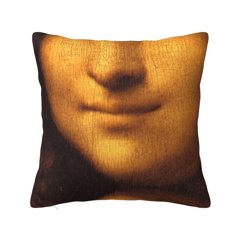 Mysterious Smile Leonardo Da Vinci Pillow Case for Sofa Mona Lisa Nordic Cushion Cover Car Pillowcase