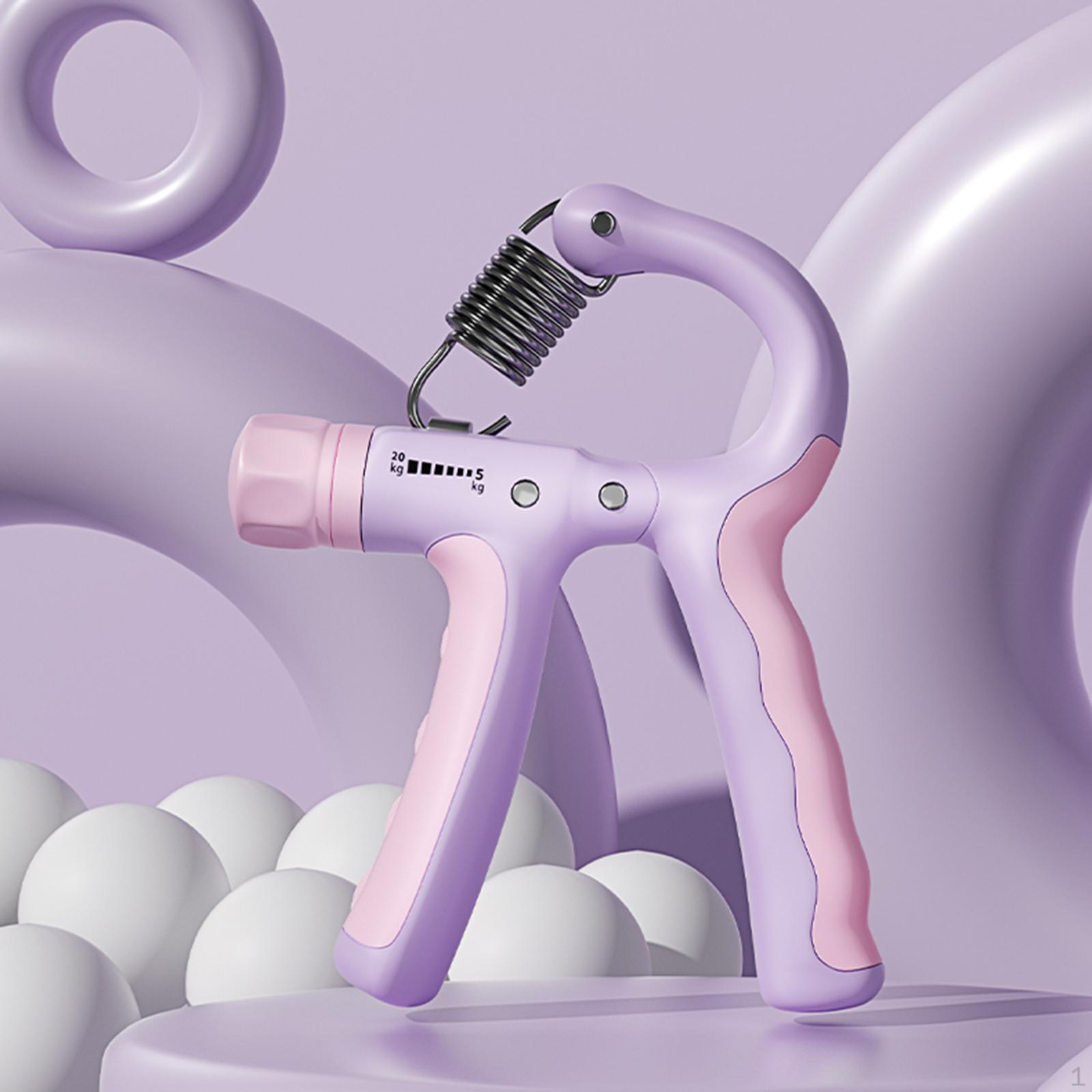 

Hand Strength Trainer, Adjustable Grip Enhancer for Kids Violet Pink