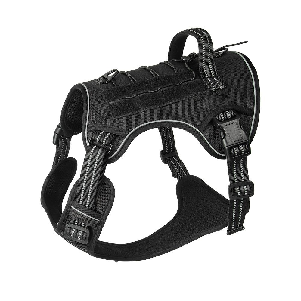 Wear-resistant Tactical Chest Strap Outdoor Waterproof Explosion-proof Punching Traction Rope Medium Large Working Dogs Training Vest with Handle