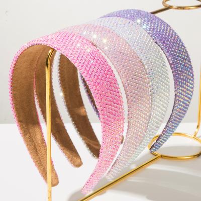 Koreanisch Neue Einfache Mode Temperament Voller Diamanten Breiter Rand Stirnband Damen Glänzend Vielseitig Haarschmuck