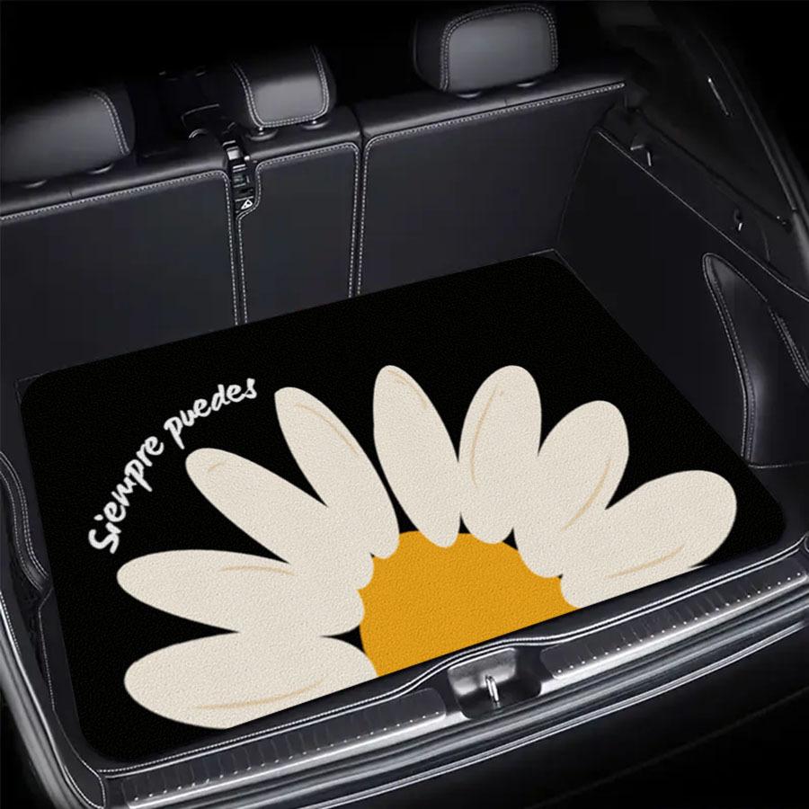Daisy Print Car Trunk Mat Suitcase Mat Outdoor Mat Suitable for Various Sedan And SUV Models Car Interior Decor Storage Mat