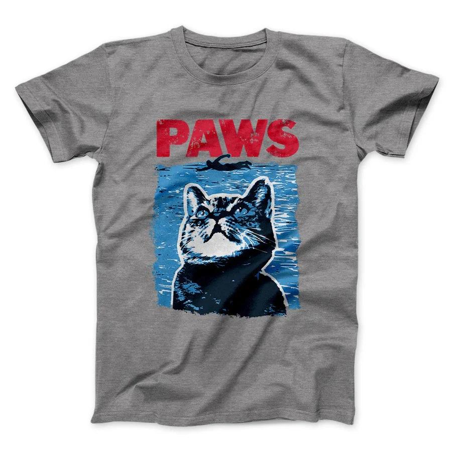 Cat PAWS Pattern Printed Pure Cotton Tshirt for Men and Women Fashion Casual Short Sleeved Shirt SpringSummer New Collection M