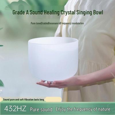 Matná křišťálová singing bowl pro zvukovou terapii a meditaci