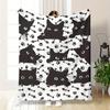 Cute cartoon black cat digitalprinted polyester Bedroom velvet flannel cover blanket Fleece soft sofa cover blankets for beds