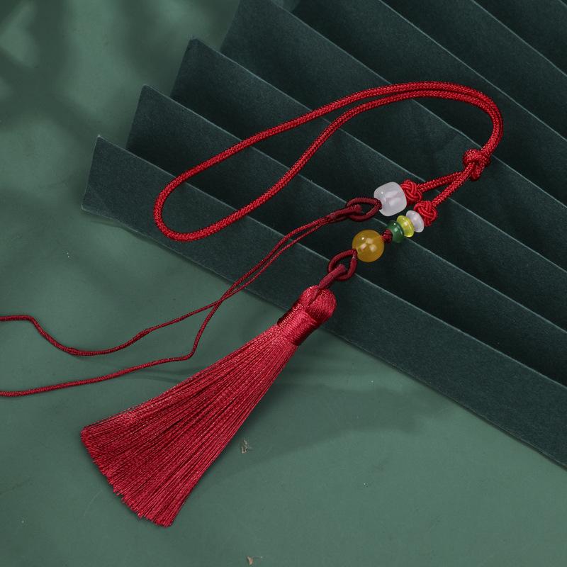 Exquisite Pearl and Jade Tassel Ornament with Pull Ring