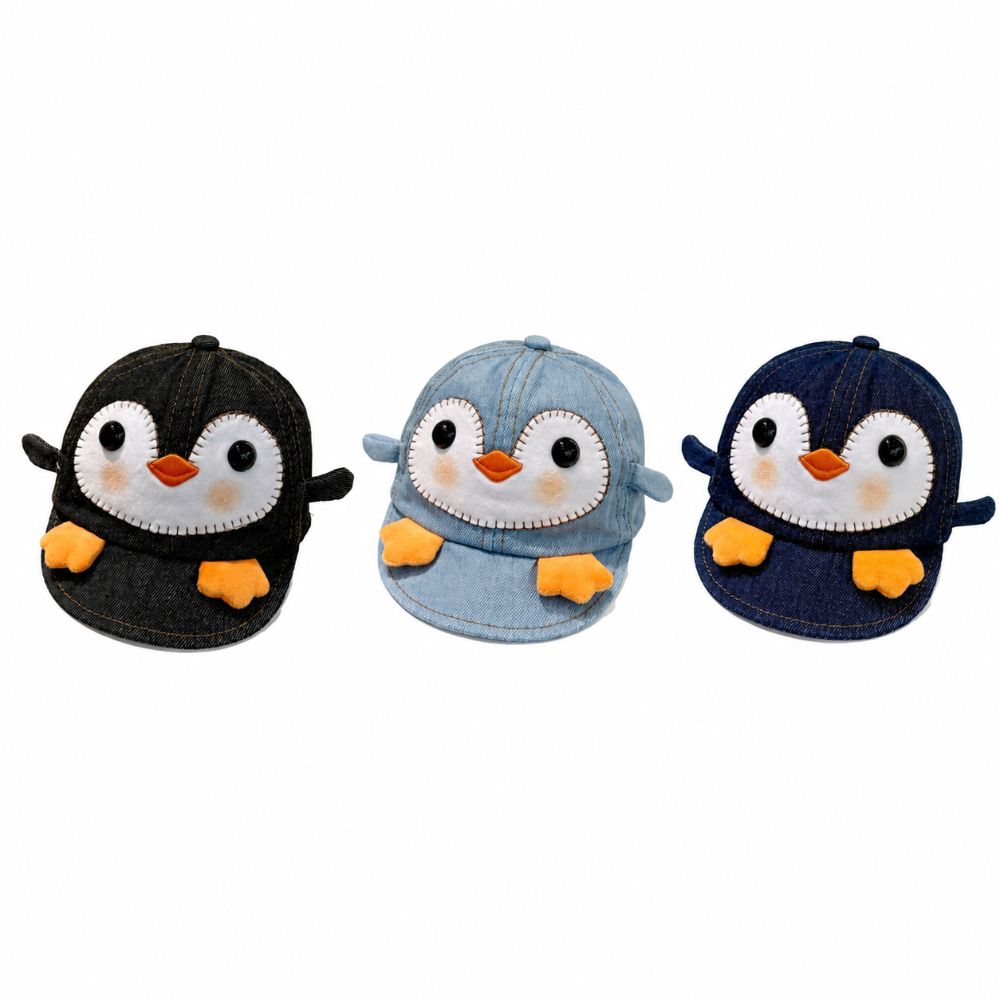 Adjustable Penguin Newborn Baseball Cap Denim Baby Sun Hat Children's Cowboy Hat For 6-20 Months