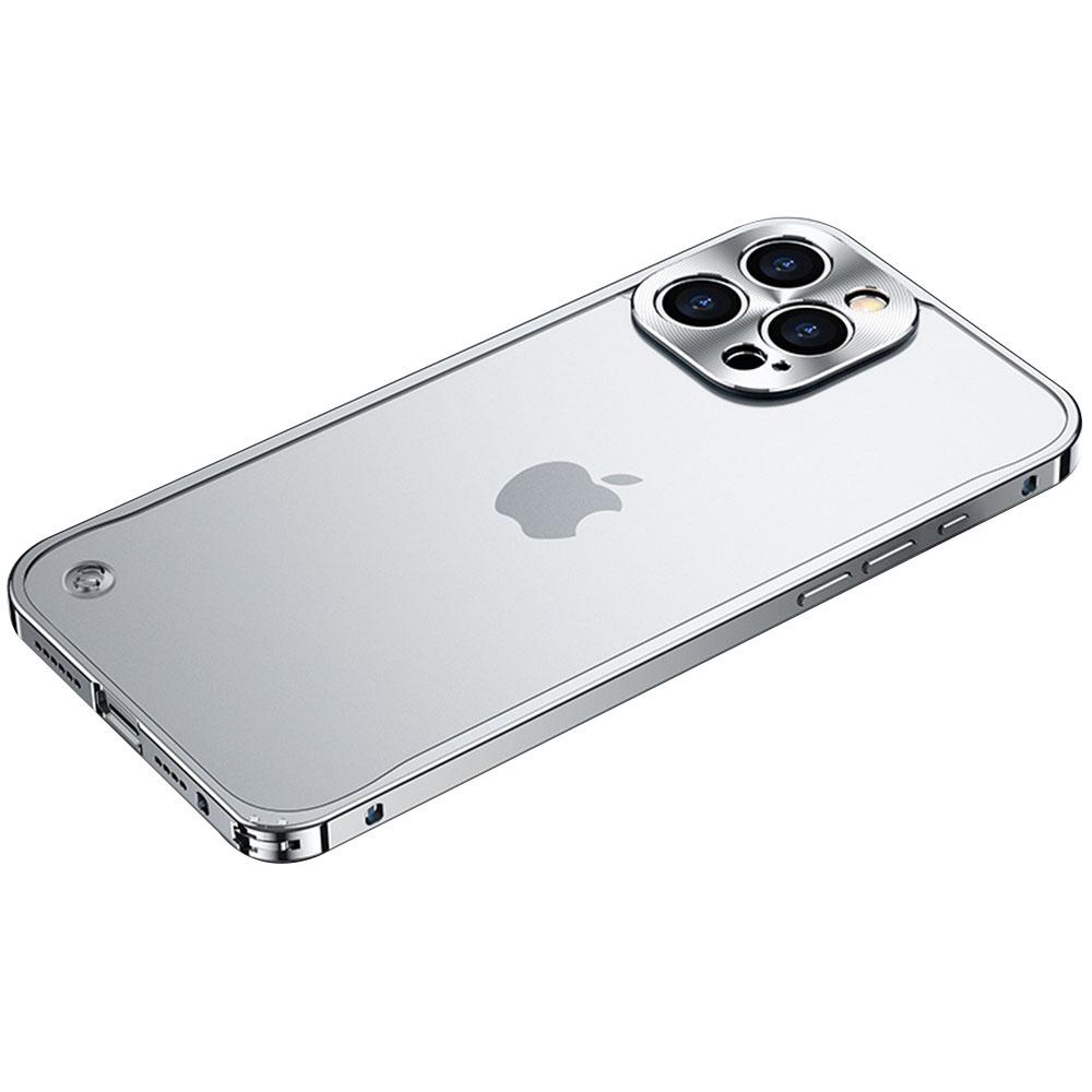For iPhone 16 Pro Metal Clear Case Safety Lock Matte Anti-Fingerprint Back Cover