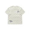 Fila Fusion Plaid Print Round Neck Knit Loose Short Sleeve T-Shirt Unisex Tops Milk-Beige T11U413103FBG