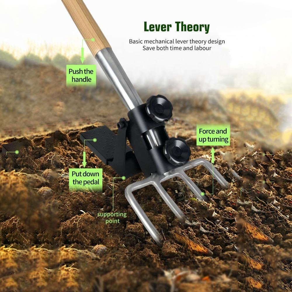 Clip and Pedal Attachment Digging Assistor Tool Ergonomic Handle Soil Loosening Tool  Farm Use
