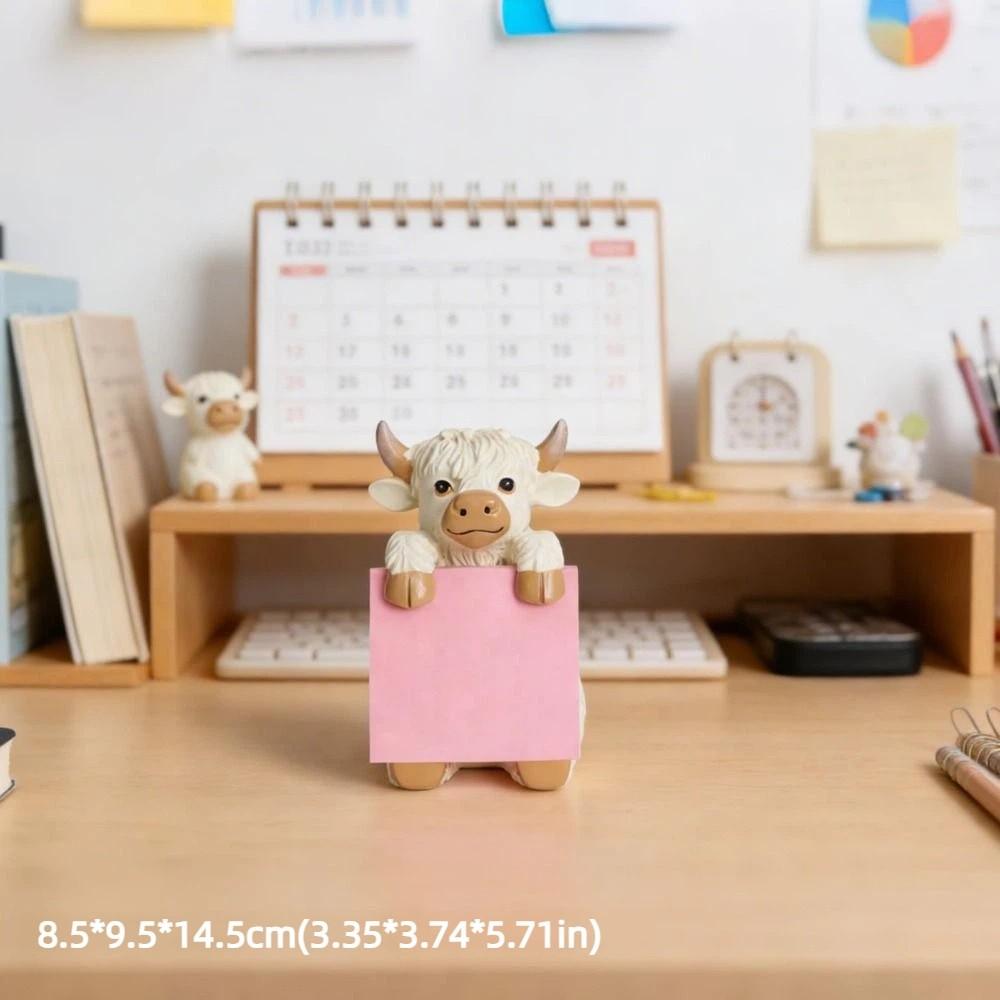 3x3 Inches Pop-up Sticky Note Dispenser Highland Cow Post-it Note Dispenser  for Workstation