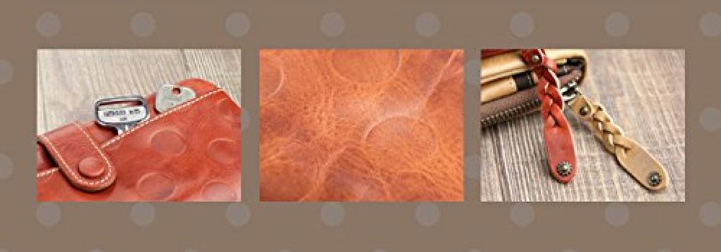 Raff Raff Green Dot Embossed Long Wallet Women's Zip-Around