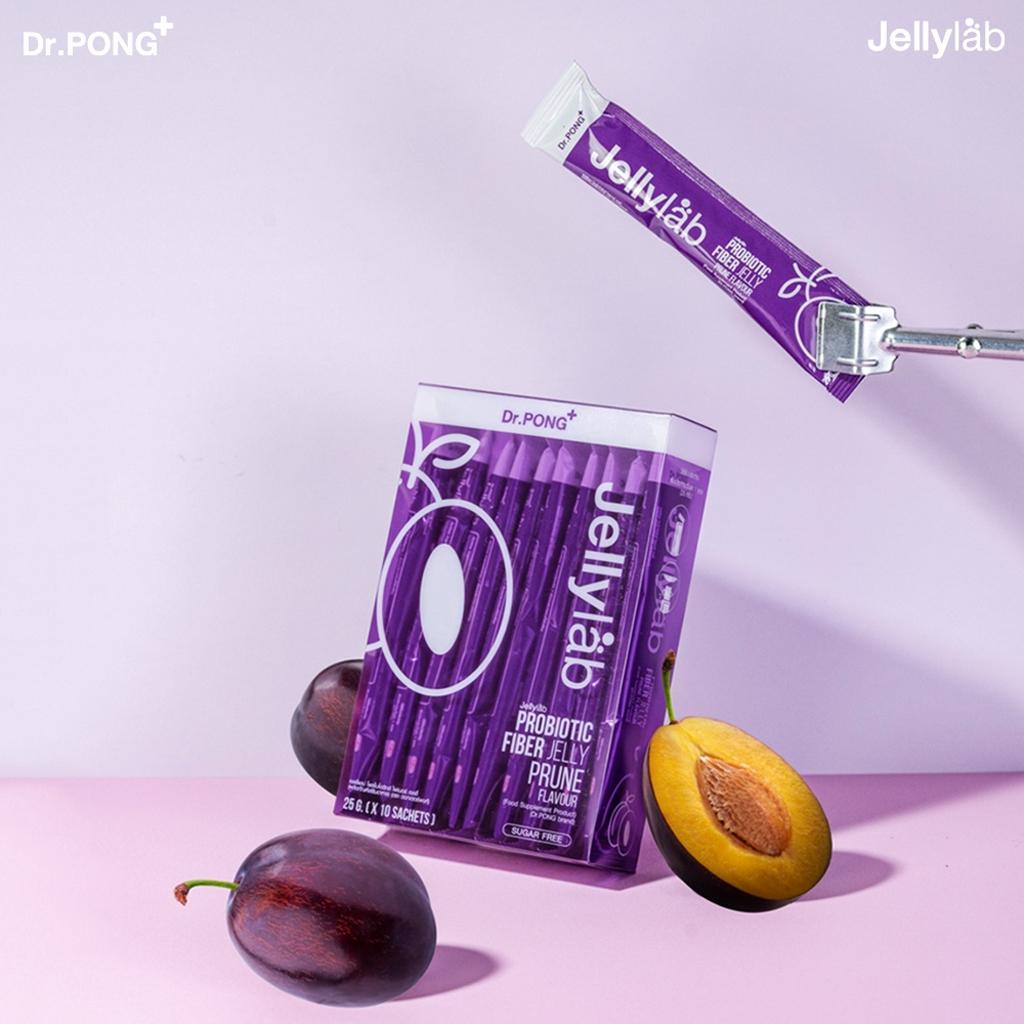 Dr.PONG+ Jellylab Probiotic Fiber Jelly, Prune Flavour, 25 G. X 10 Sachets