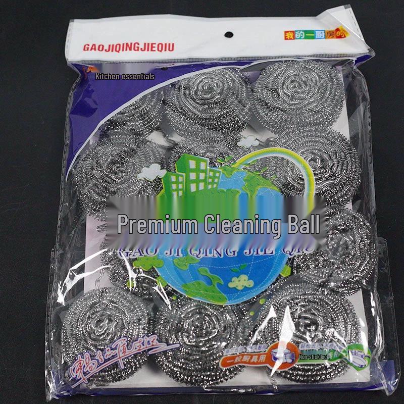 

Упаковка из 12 штук больших шариков и щеток для чистки из стальной ваты 8g each (bulk, no packaging, 12 pieces) серебряный