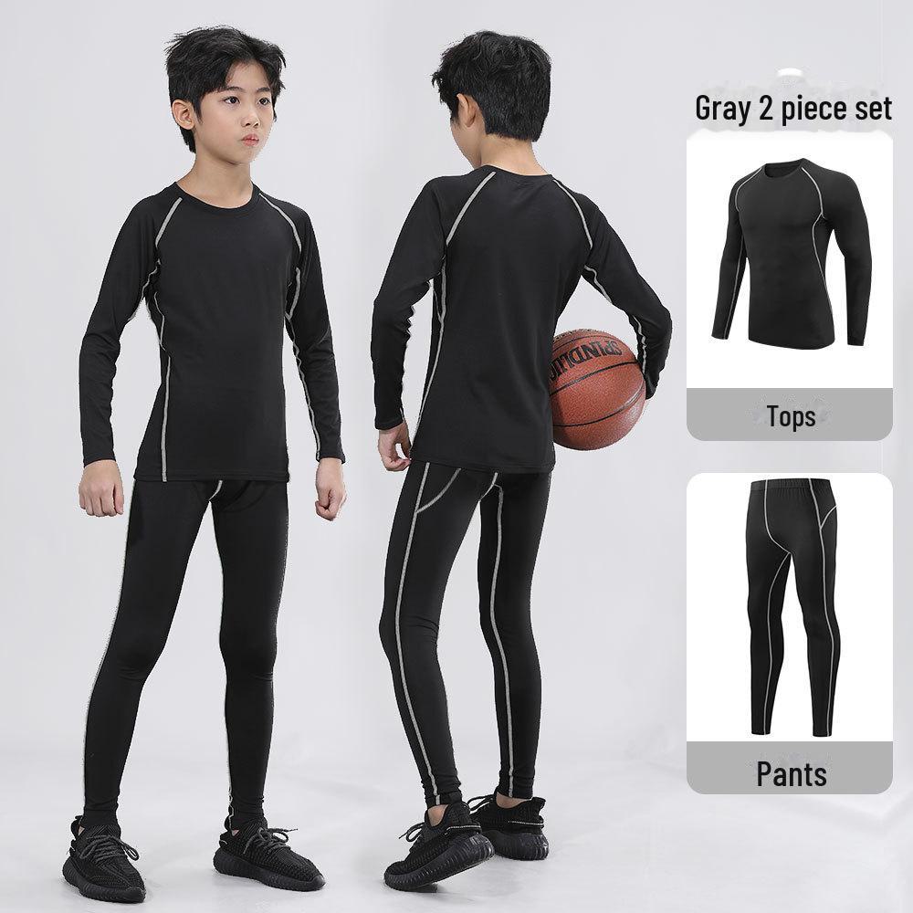 Kids & Adults Quick-Dry Sports Suit: Long Sleeve Tights for Football, Basketball, Fitness