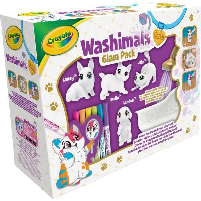 Washimals - mes animaux à colorier - crayola - glam pets - dès 3 ans