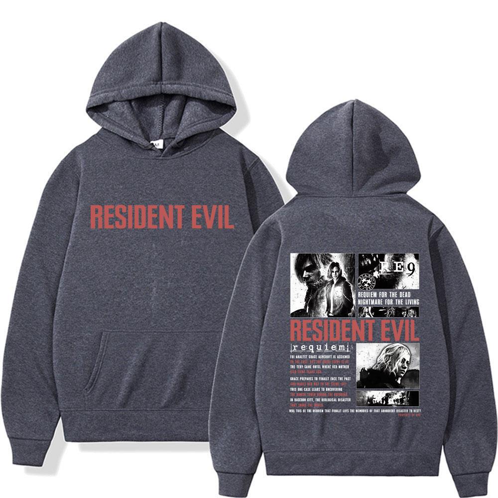 Resident Evil Requiem Sweatshirts Leon Kennedy Grace Ashcroft 90s Vintage Hoodies Men Women Fashion Classic Pullovers Streetwear