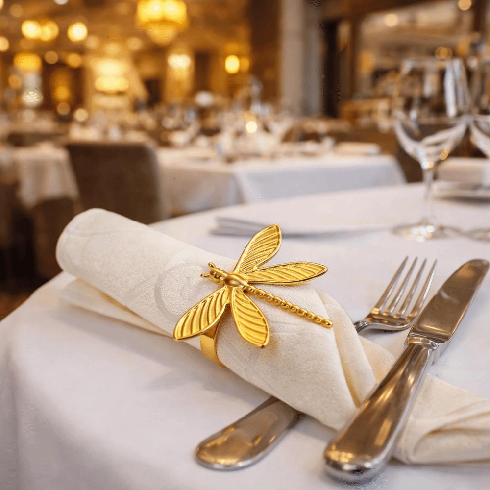 6 Pieces/set Elegant Dragonfly Napkin Rings Minimalist Insect Napkin Buckle  Party Decoration