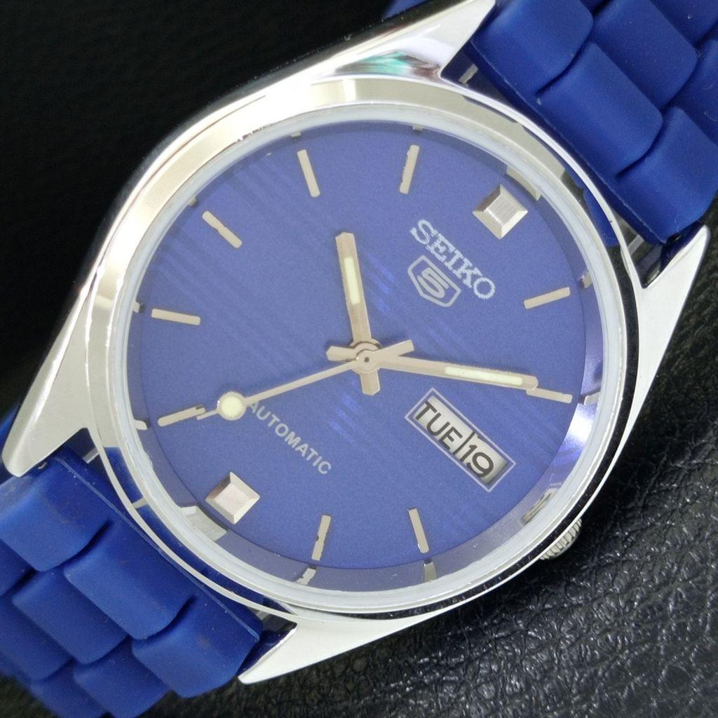 JAPAN VINTAGE REFURBISHED SEIKO 5 AUTOMATIC 6309A MENS BLUE DIAL WATCH a701735-5 R206c-a701735