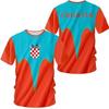 Croatia National Flag and National Emblem 3D Printing Cross-border New Men's Casual Round Neck Short-sleeved T-shirt Factory Direct Sales