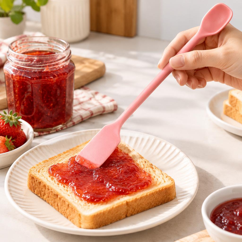 Dual-Head Silicone Spatula Heat Resistant Long Handle