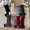 Women's Autumn and Winter Knitted Ankle Socks, Ankela Red Dui Dui Warm and Versatile White Calf Gloves