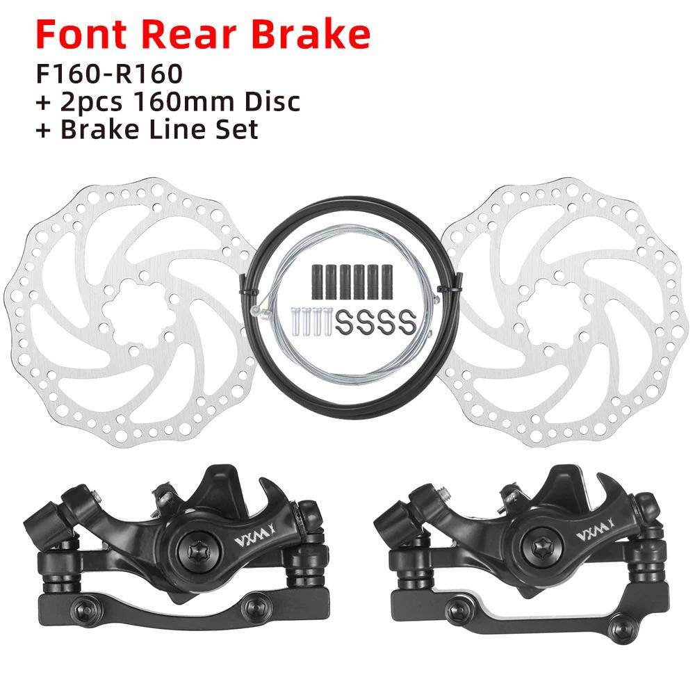 VXM Bicycle Disc Brake Aluminum Alloy F160 R160 Mountain Road MTB Bike Mechanical Caliper Disc Brakes Cycling Double Brake