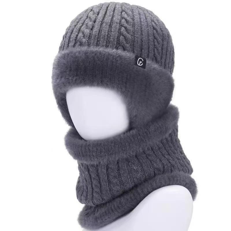 In the elderly hat scarf men's winter knitted wool hat thickened elderly grandfather ear protection warm father cold hat