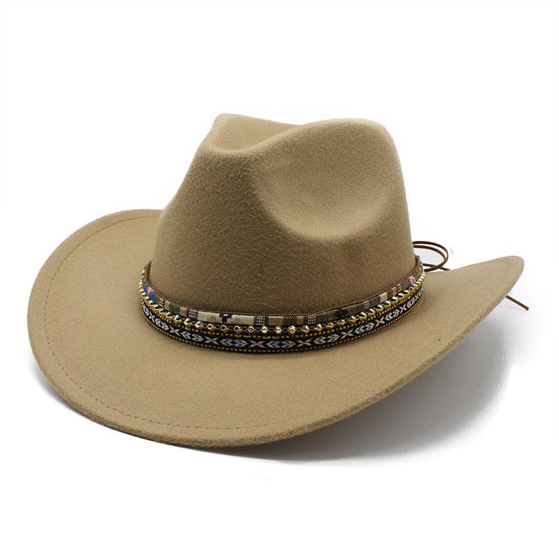 Western Cowboy Jazz Hat Season British Retro Top Hat Wool Hat