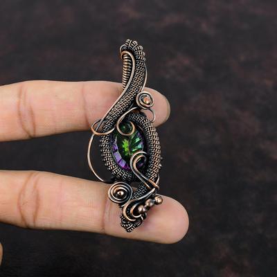 Colgante Topacio Místico Arcoíris Colgante Envuelto en Alambre de Cobre Colgante de Diseño Joyería de Cobre Hecha a Mano Regalo Para Ella Joyería de Piedras Preciosas Envueltas en Alambre