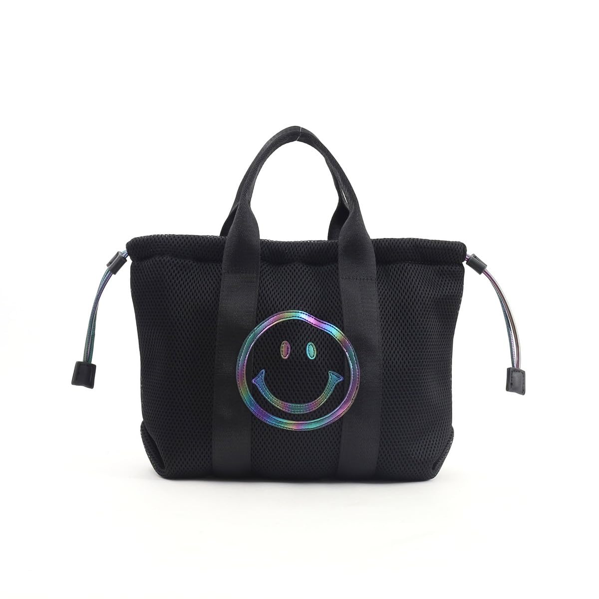 

Cuco SMILEY Mesh Drawstring Tote Bag, 2513111705, Black (019)